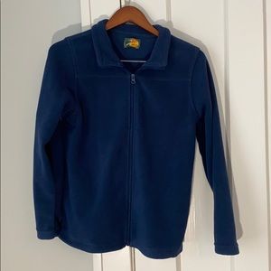 ✅ BASS PRO SHOPS Vintage Full Zip Up Light Fleece Outdoor Jacket Navy Blue Color